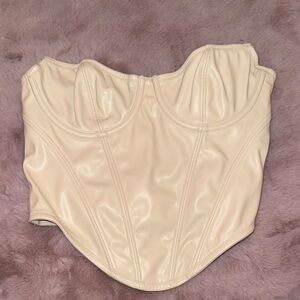 Urban Outfitters Beige Corset Crop Top